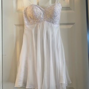 La Femme, size two white mini dress.